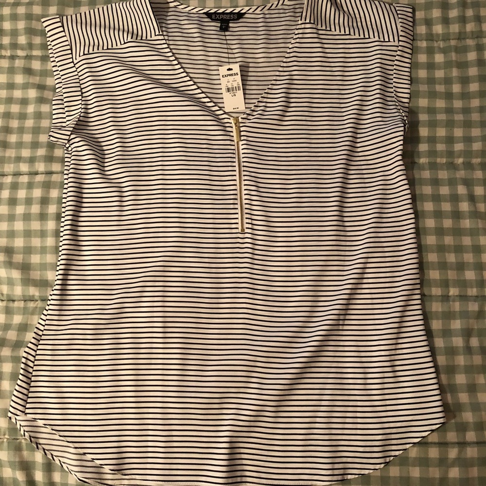 Express Striped Sleeveless Tunic - L